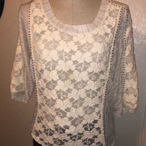3/4 sleeve lace blouse